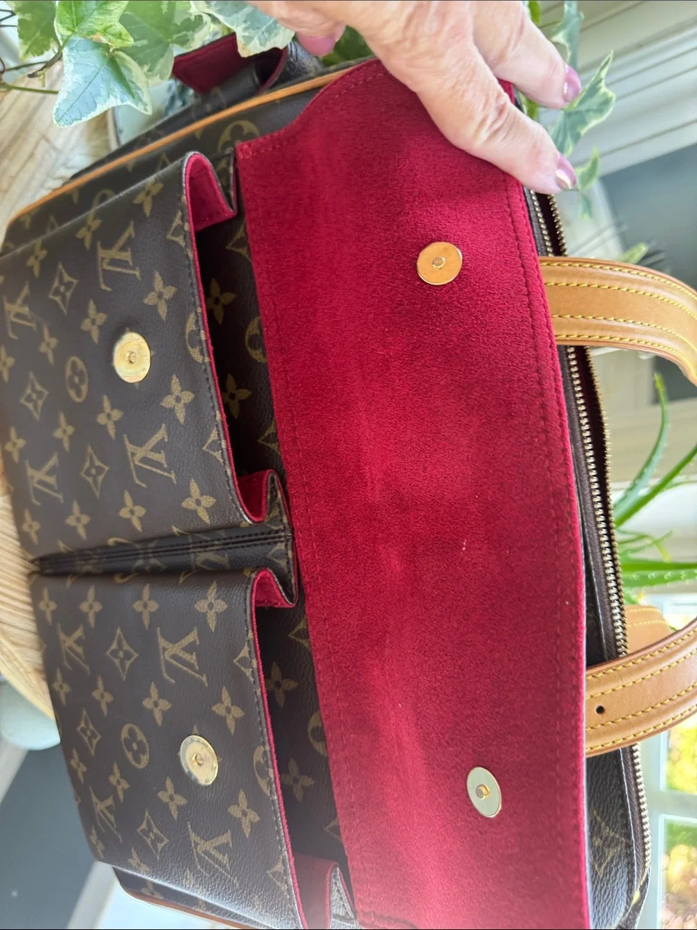 Louis Vuitton Brown Monogram Canvas Satchel with Vachetta Leather Handles